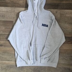 Gildan Light Gray Zip-Up Hoodie